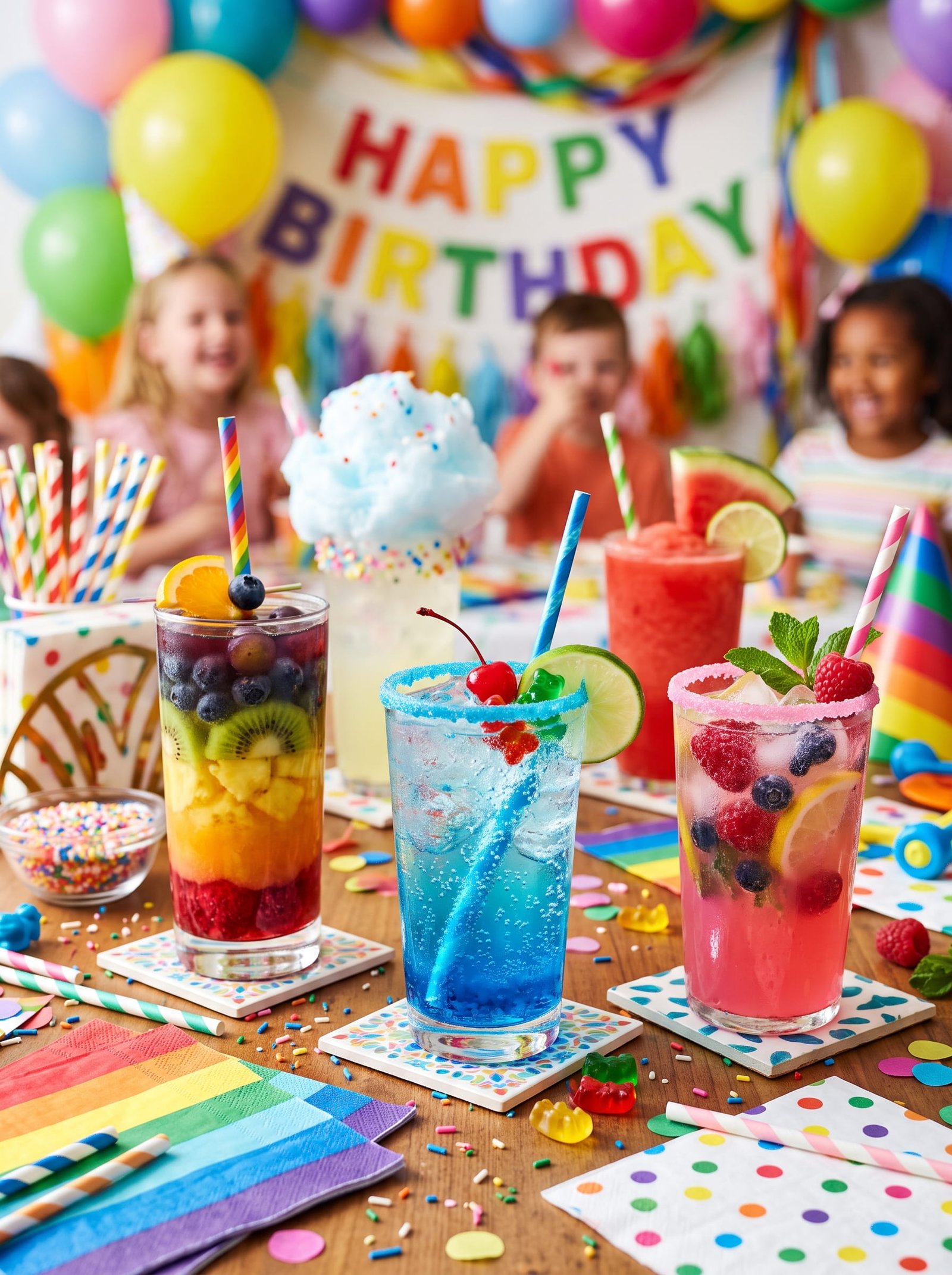 Colorful and Fun Drinks for Kids Birthday Parties