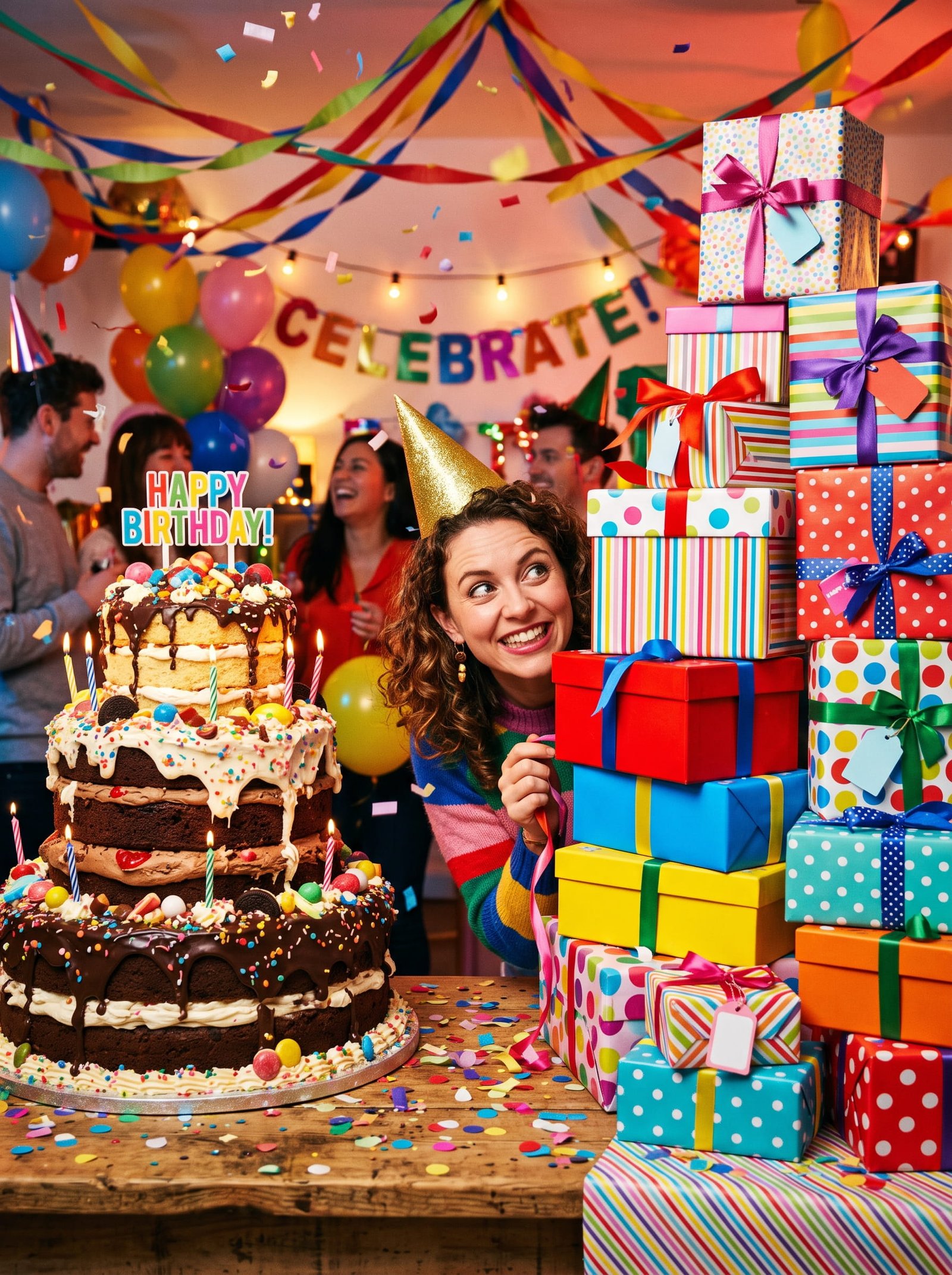 Playful Birthday Wishes About Cake and Presents