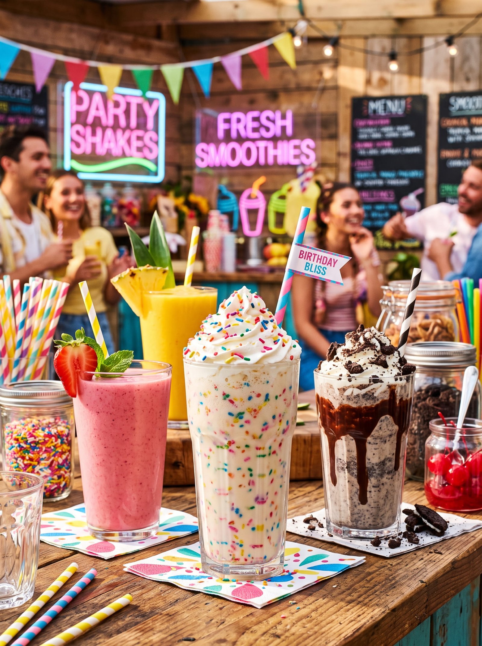 Smoothies and Milkshakes for a Fun Birthday Bar
